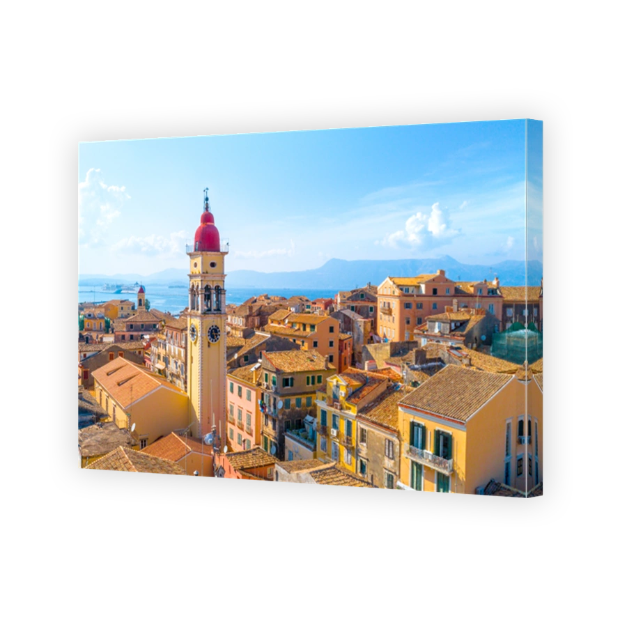 Panoramic view of Kerkyra, capital of Corfu island, Greece