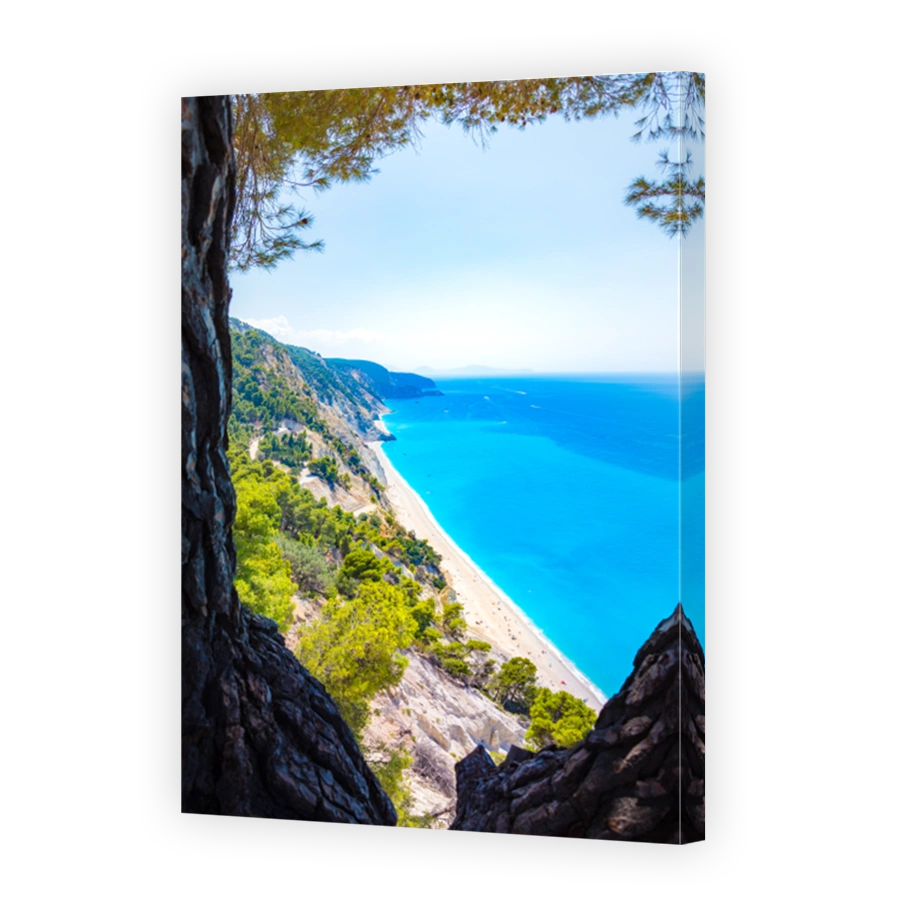 Famous Egremnoi beach in Lafkada island, Greece.