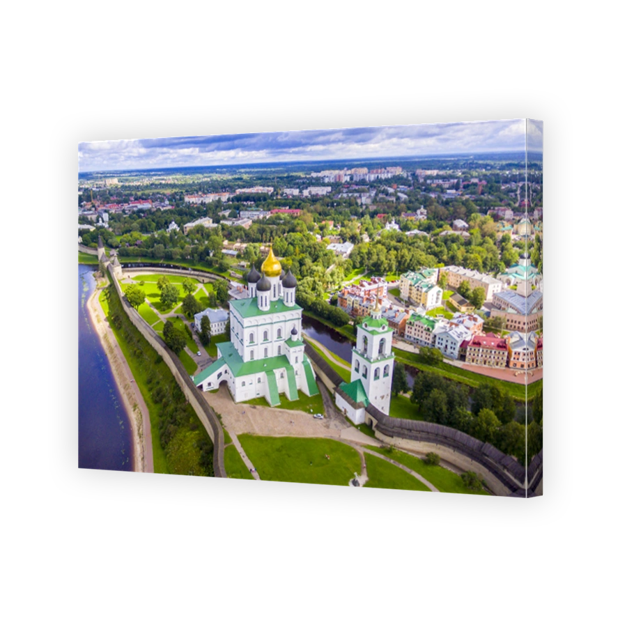 Aerial view of the Trinity Cathedral, Pskov Kremlin
