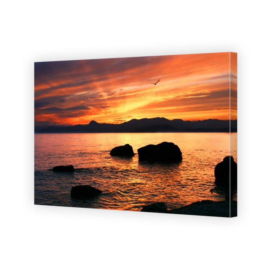 Beatifull sunset on the Crimean seashore.