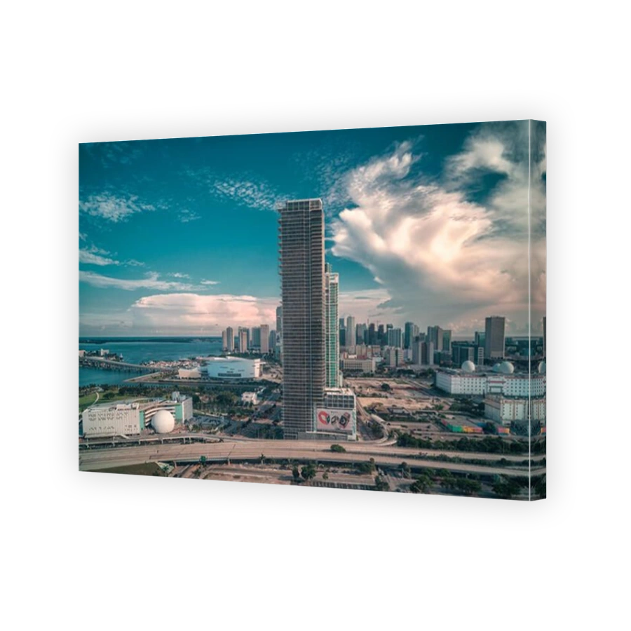 Downtown Miami dramatic clouds