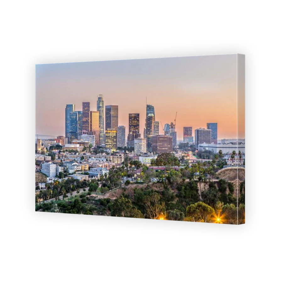 The Skyline of Los Angeles at Sunset