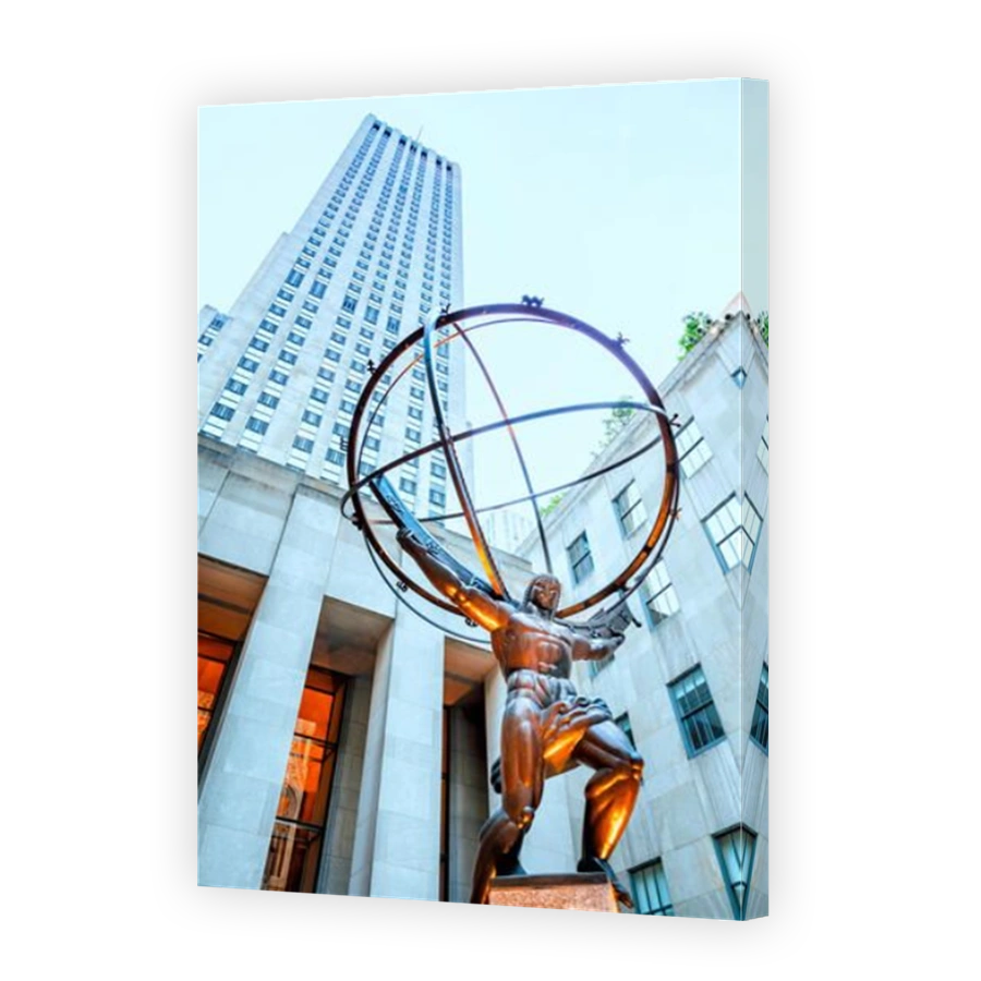 Rockefeller Center and the Atlas sculpture in Manhattan, New York City, USA.