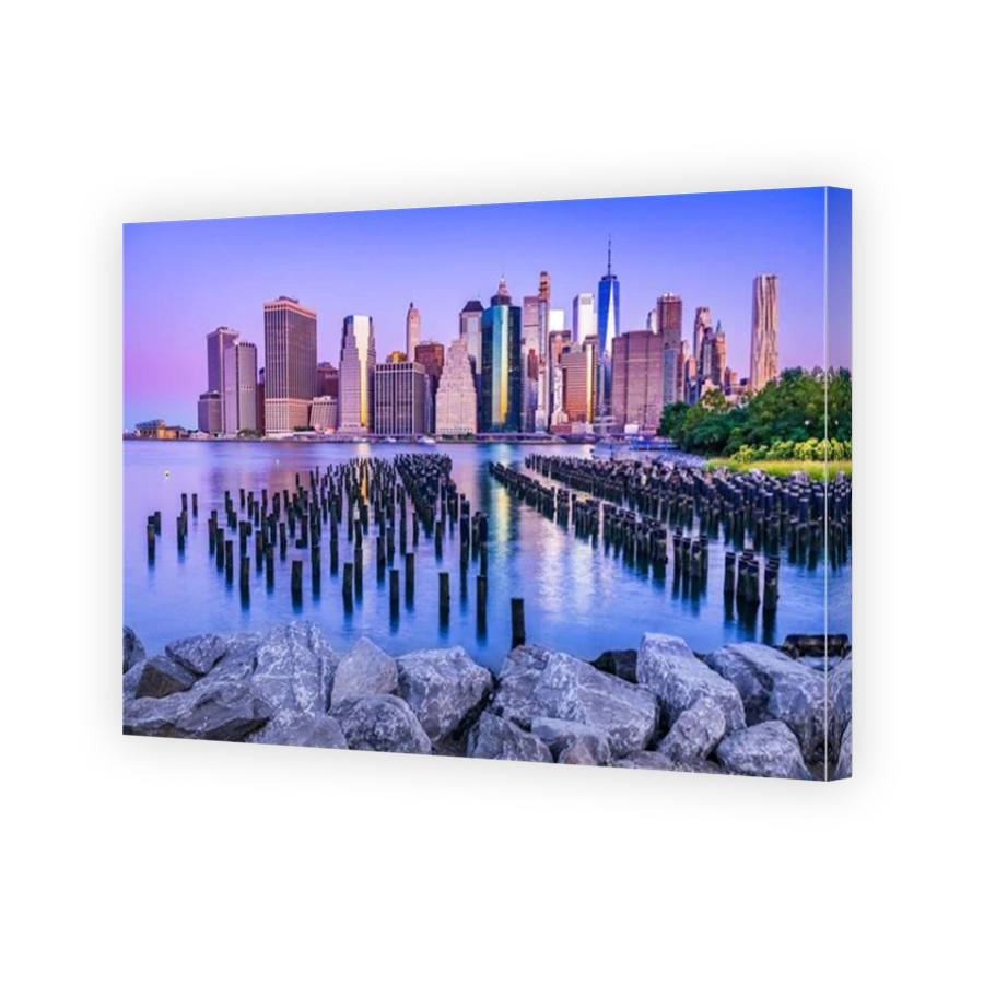 New York. Stunning view of lower Manhattan Skyline from Brooklyn, United States of America.