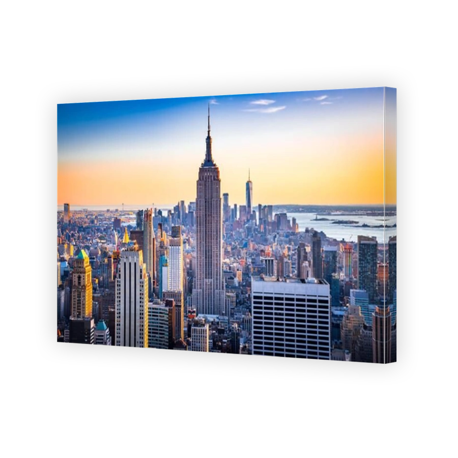 New York City, United States -  Midtown skyline of Manhattan at amazing sunset in America.
