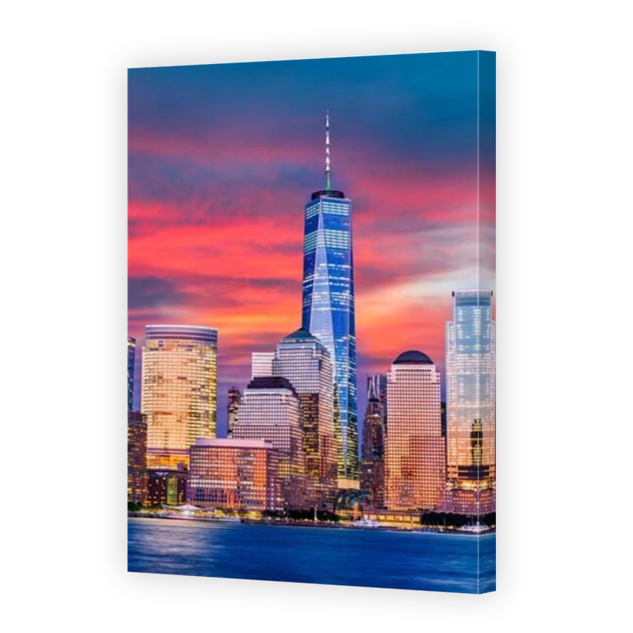 New York, USA. Stunning view of lower Low Manhattan skyline Big Apple, United States of America.