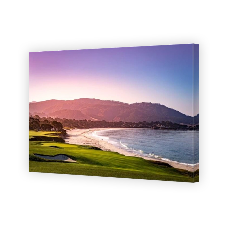 Serene golf course by the ocean at Pebble Beach, California