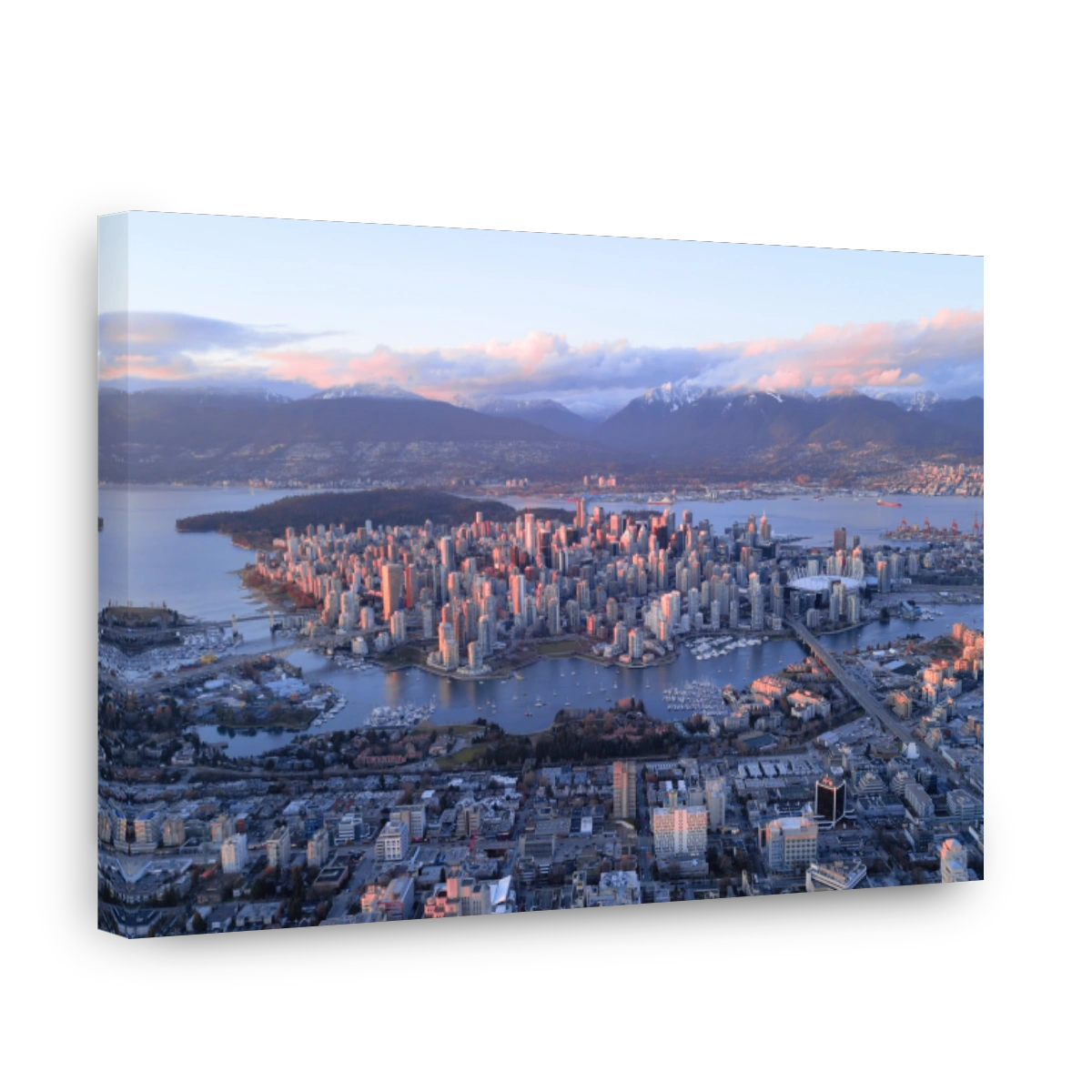 Vancouver sunset aerial view