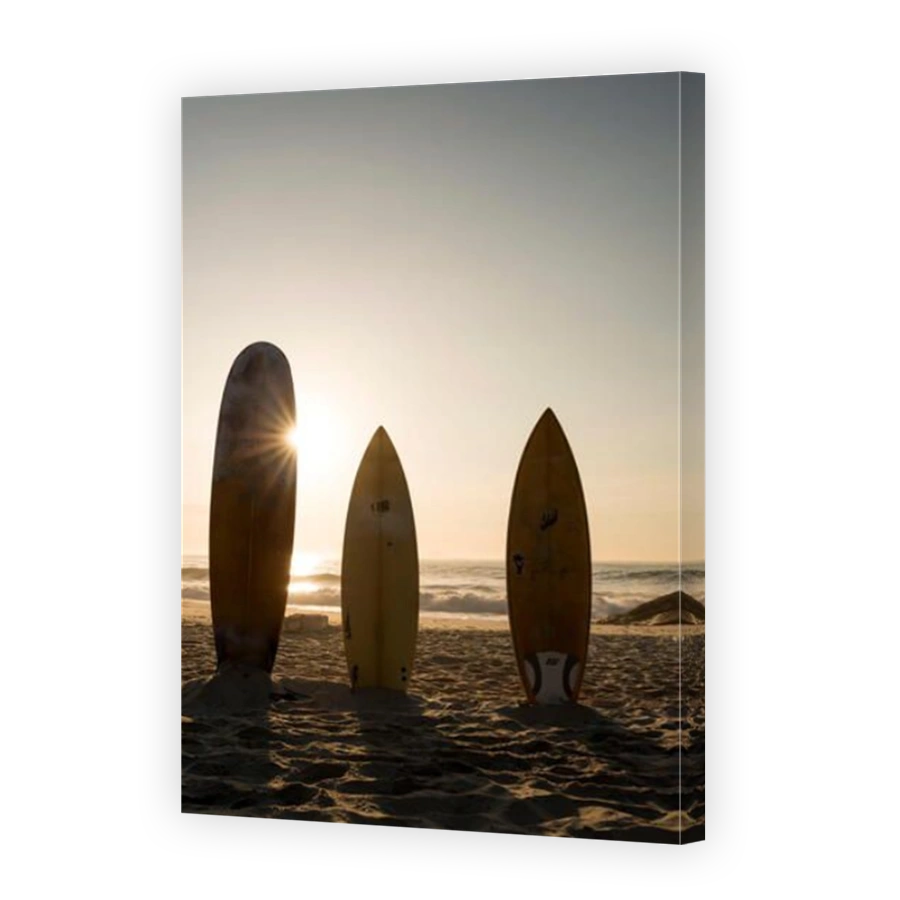 Surfboards on Arpoador Beach at Sunrise