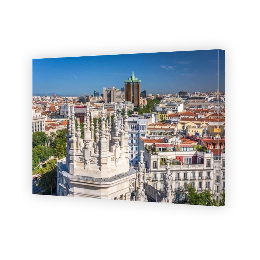 Madrid, Spain cityscape in the day.