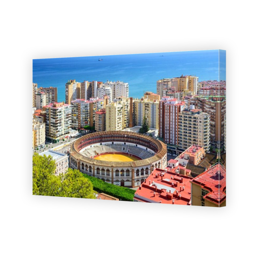 Malaga, Spain cityscape at the bullring.