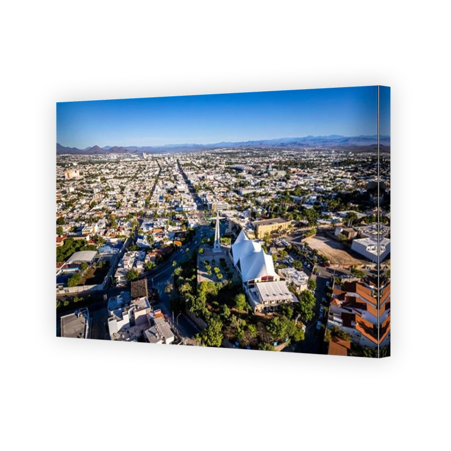 Aerial view of the Basilica in Culiacan, the capital city of Sinaloa, Mexico.