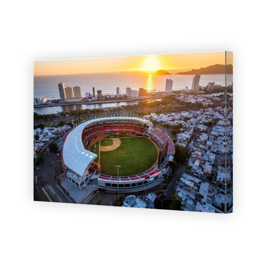 Aerial view of the Venados baseball stadium in the Pacific resort city of Mazatlan, Sinaloa, Mexico.