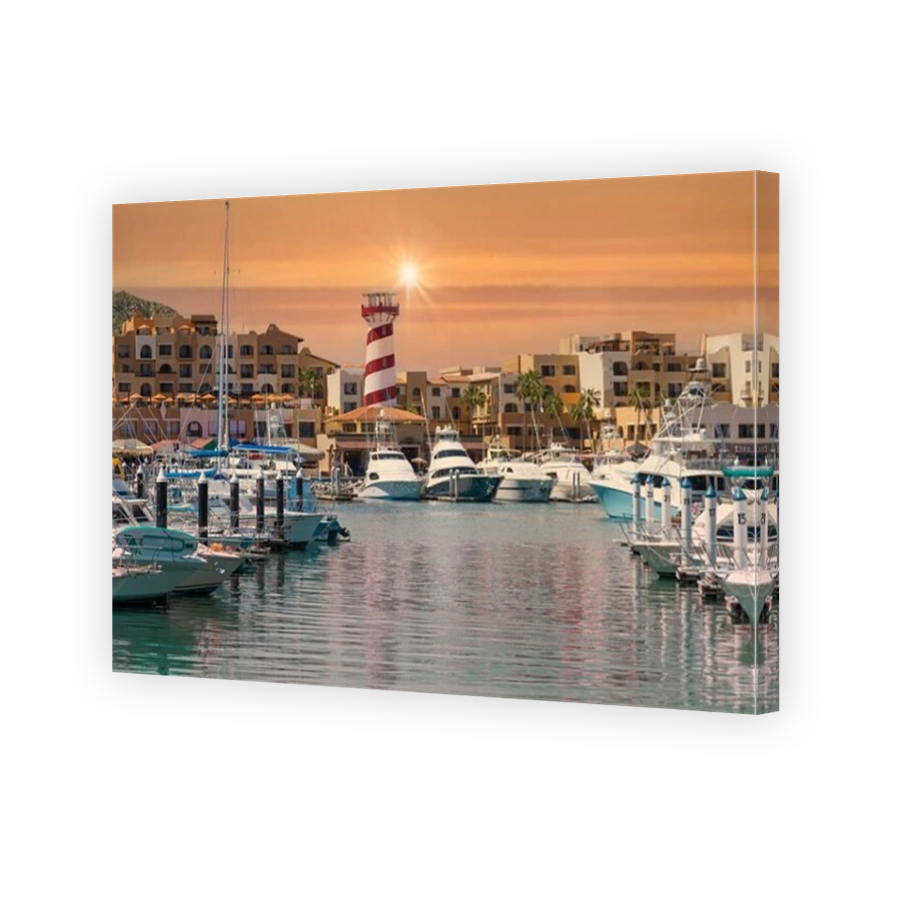 Marina and yacht club area in Cabo San Lucas, Los Cabos, a departure point for cruises, marlin fishing and lancha boats to El Arco Arch and beaches.