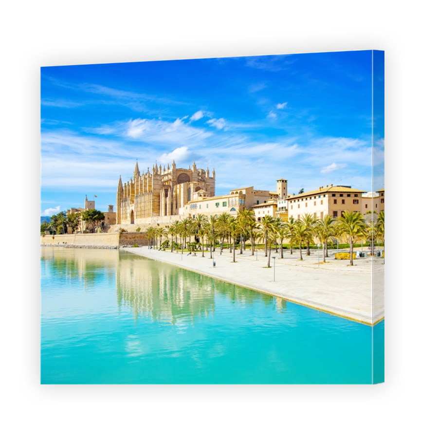 Scenic view of Palma de Mallorca old town, Spain