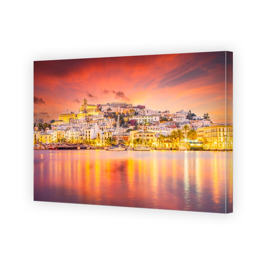 Eivissa old town at sunset, Ibiza