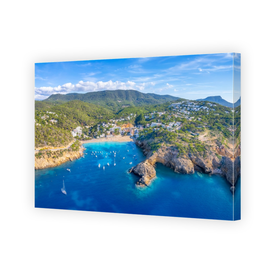 Aerial view of Cala Vadella, Ibiza islands