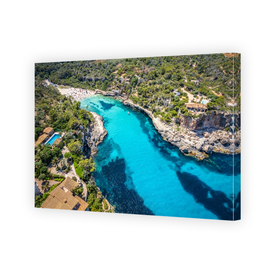 Aerial view with Cala Llombards on Mallorca