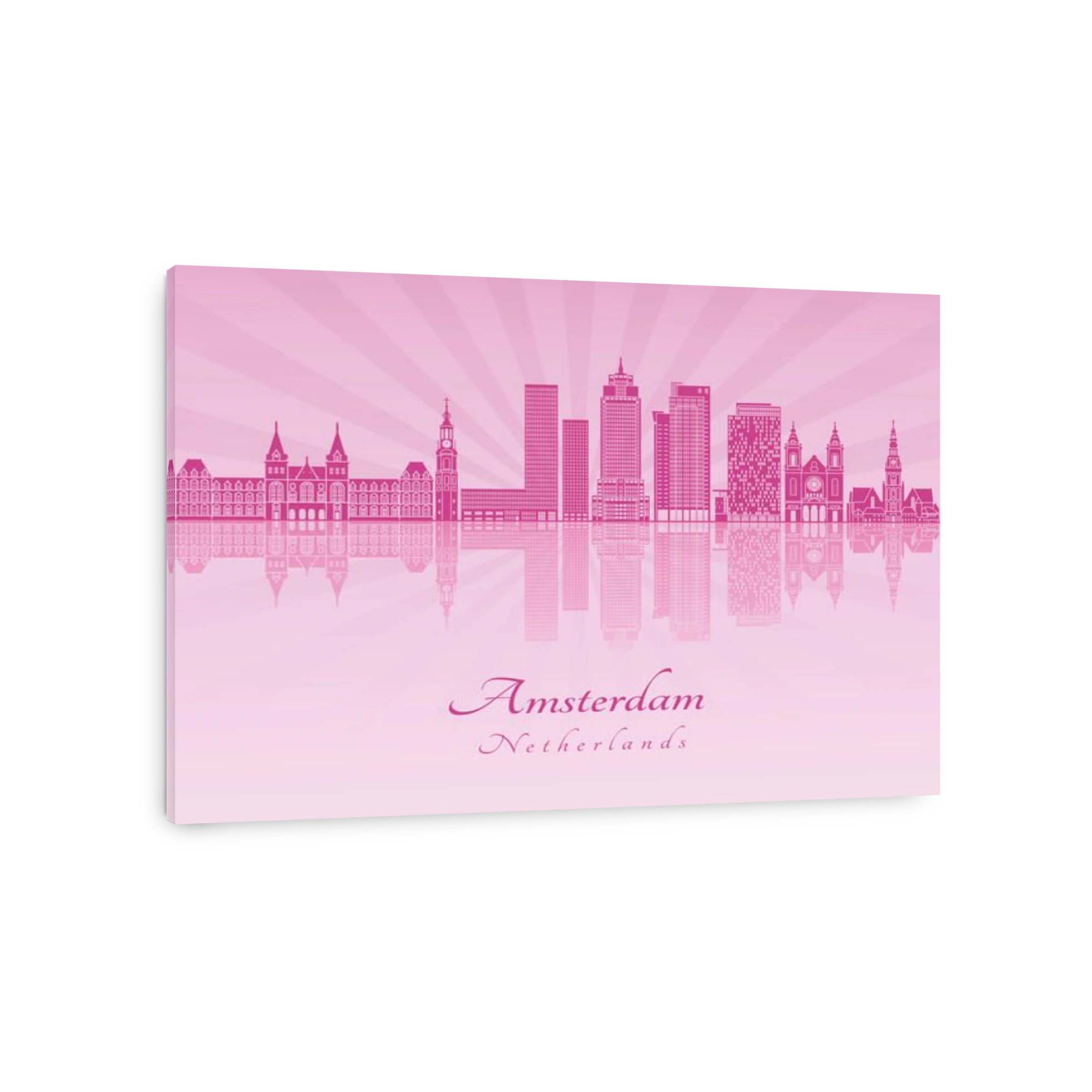 Amsterdam V2 skyline in purple radiant orchid in editable vector file