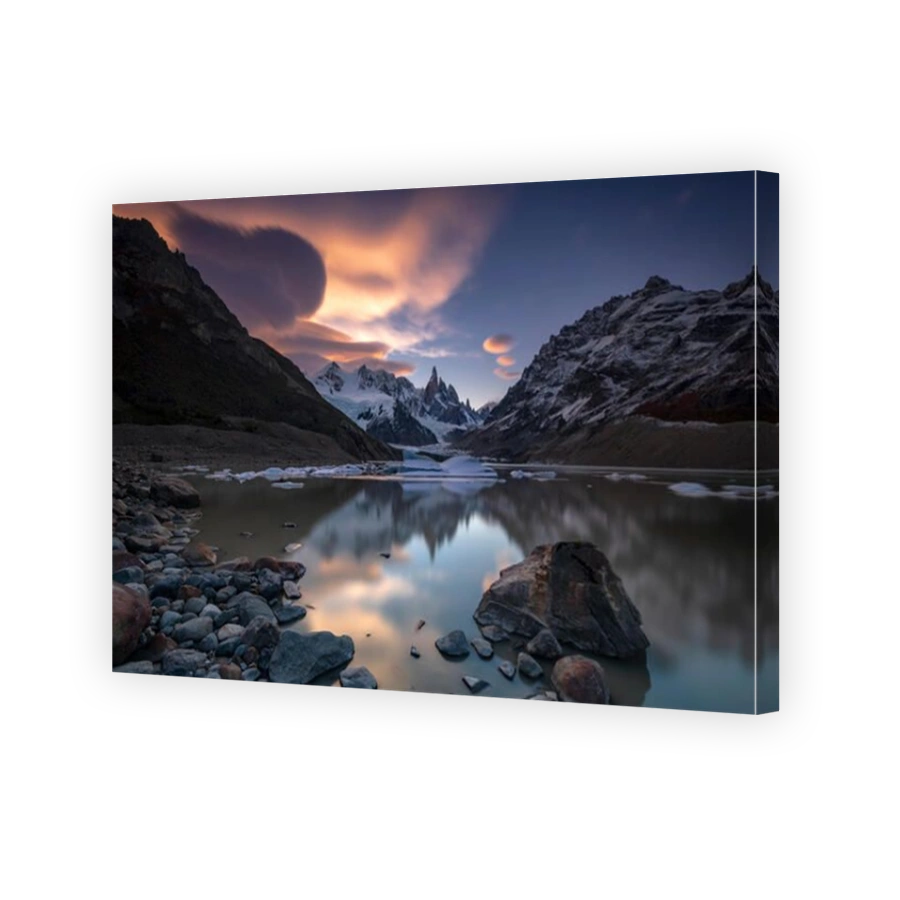 Laguna Torre at sunset, Los Glaciares National Park, UNESCO World Heritage Site, Santa Cruz Province, Argentina, South America