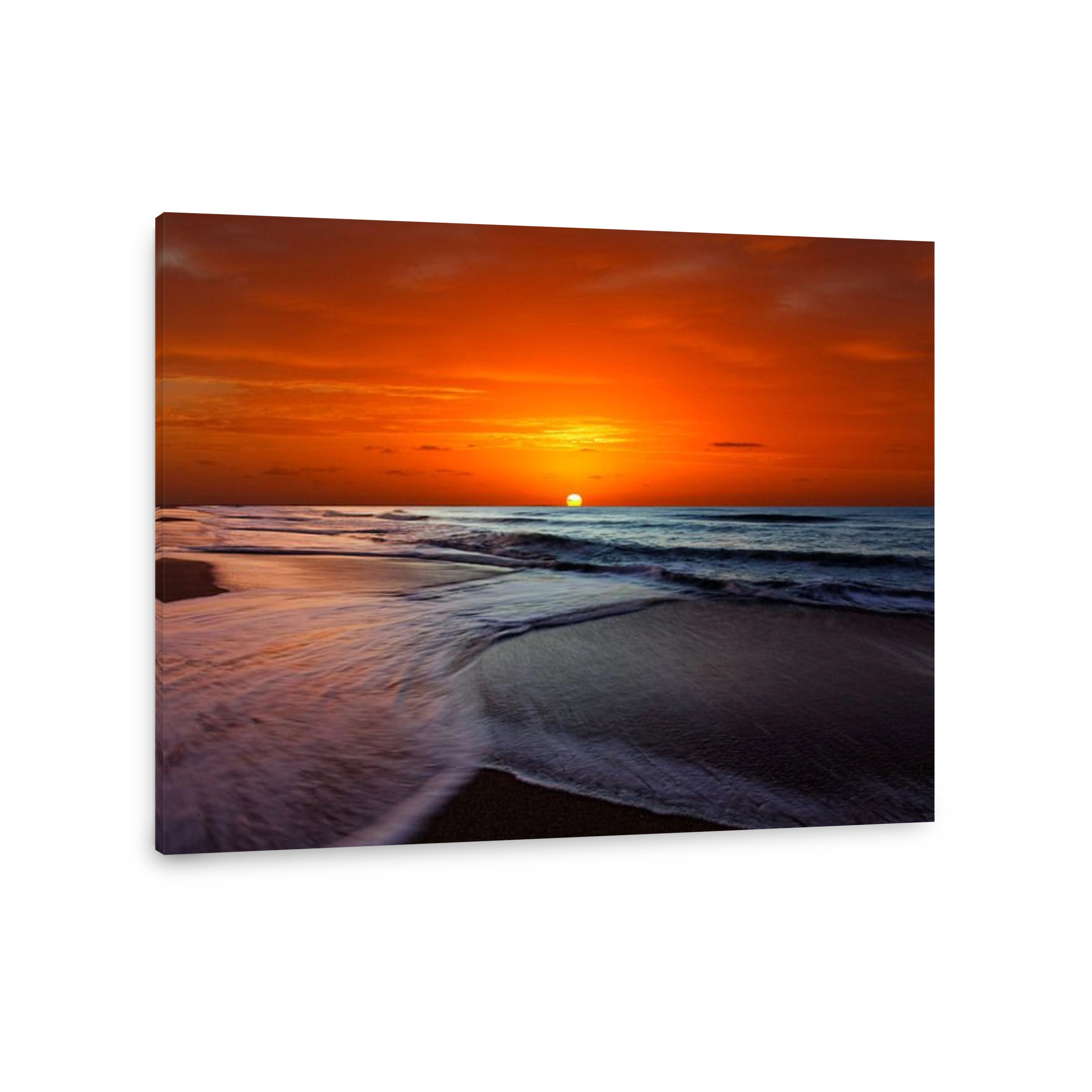 Two crossing waves at sunrise in Miramar, Argentina.