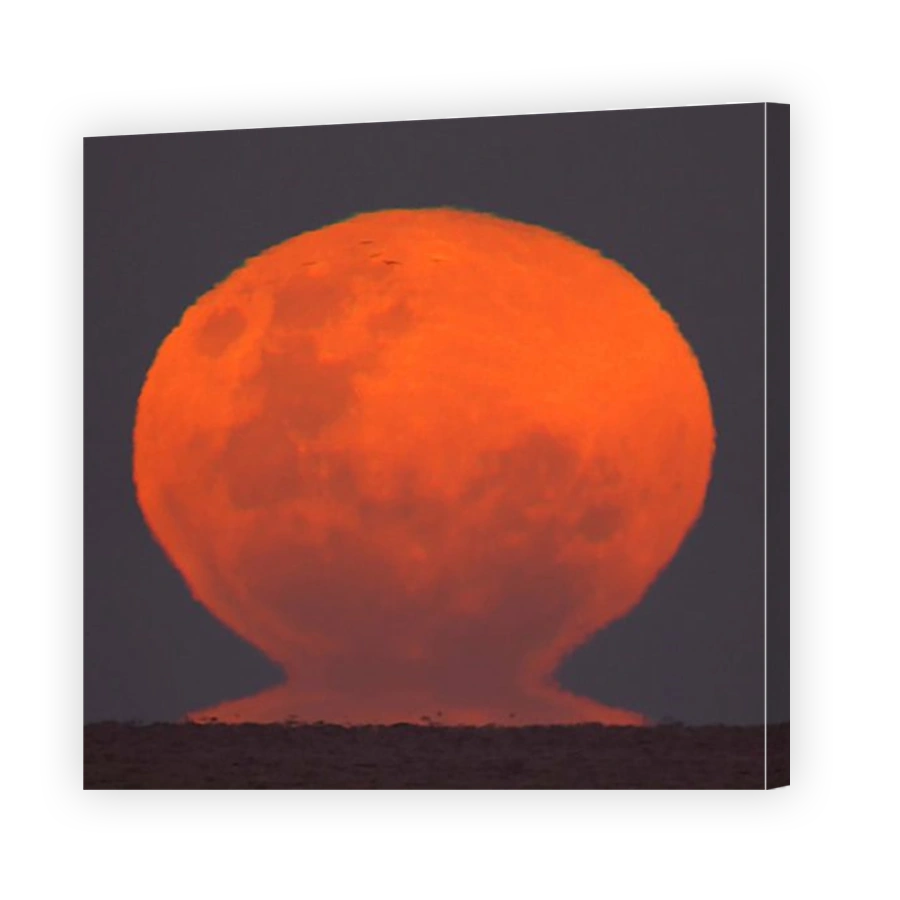 The Thunder's Moon rising over Rio de La Plata, Buenos Aires, Argentina.