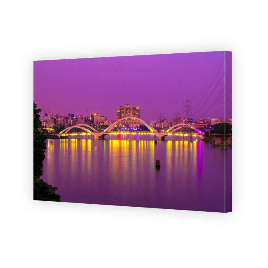 Hatirjheel is a lakefront in Dhaka.