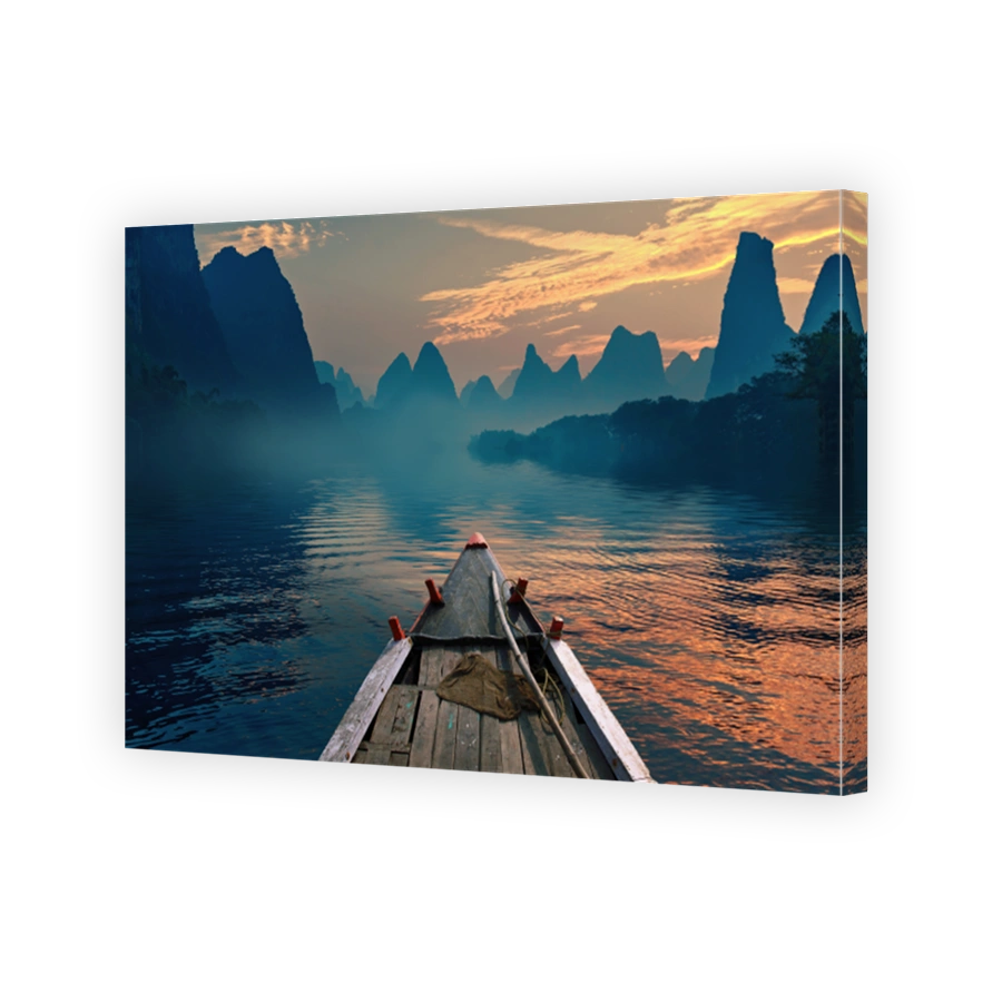 Boat riding in a river