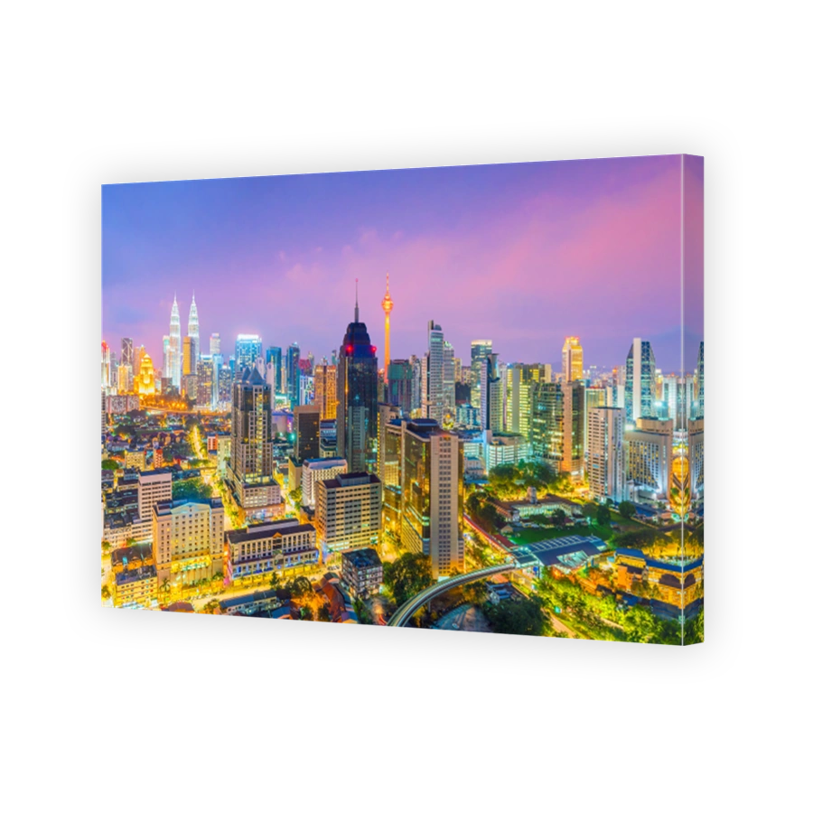 Downtown Kuala Lumpur skyline at twilight