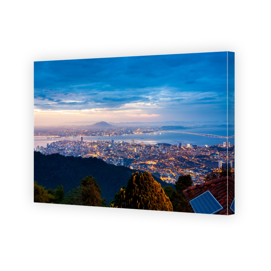 George Town City view from Penang Hill during dawn