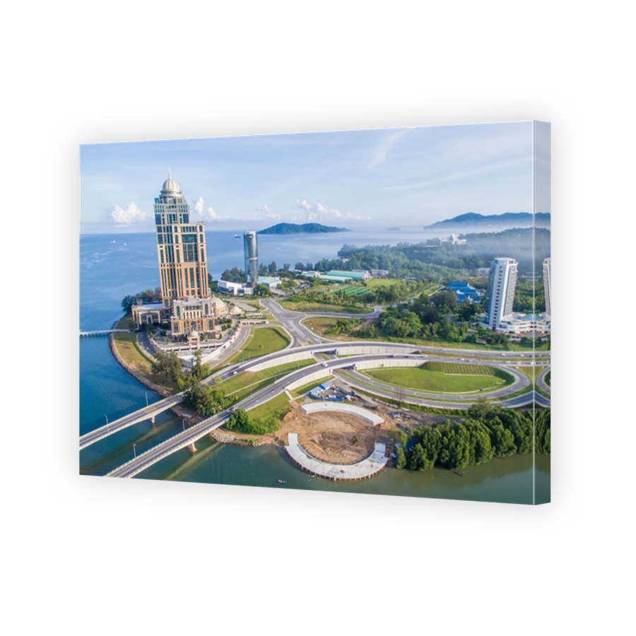 aerial view of Kota Kinabalu city.