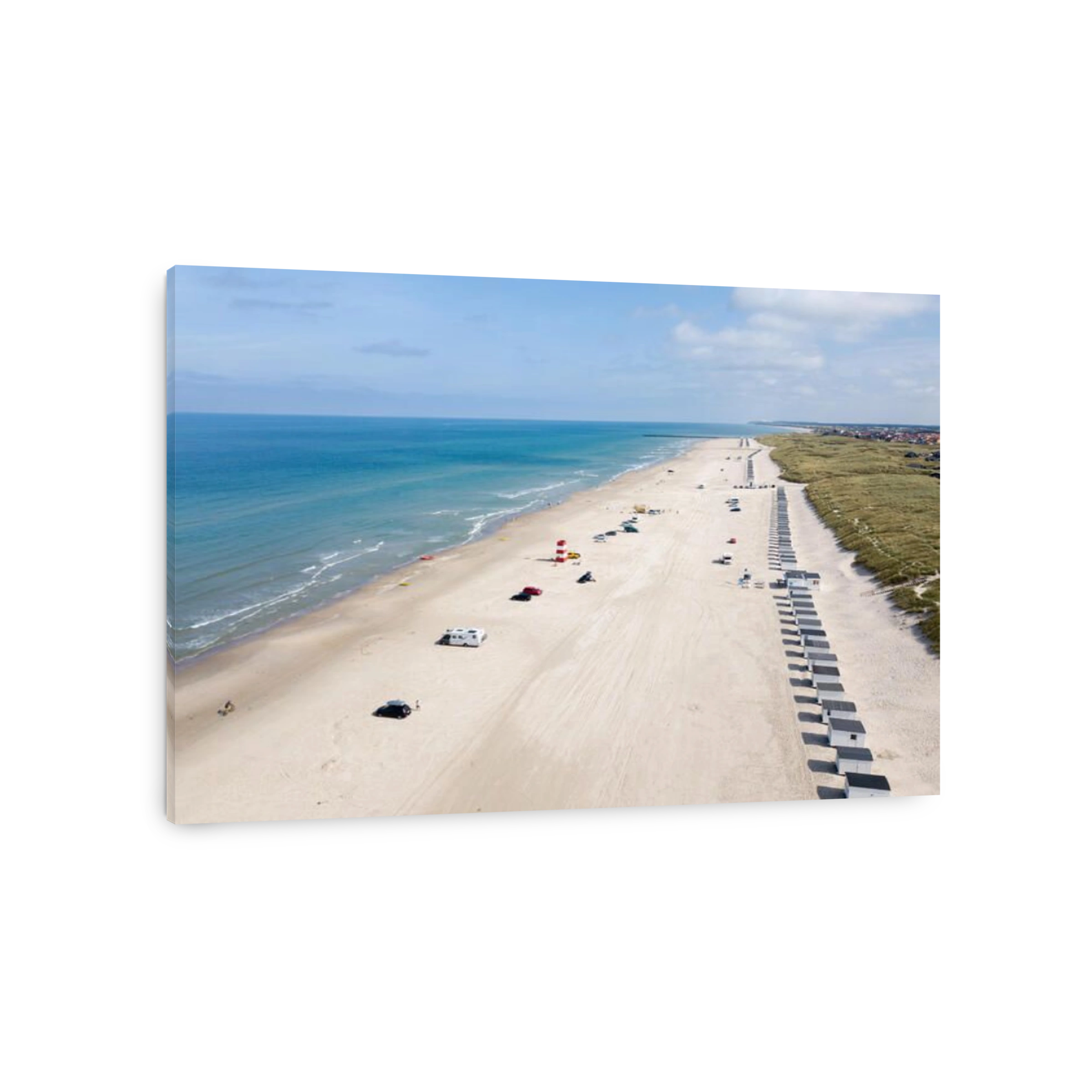 Aerial Drone View of Lokken Beach, Denmark
