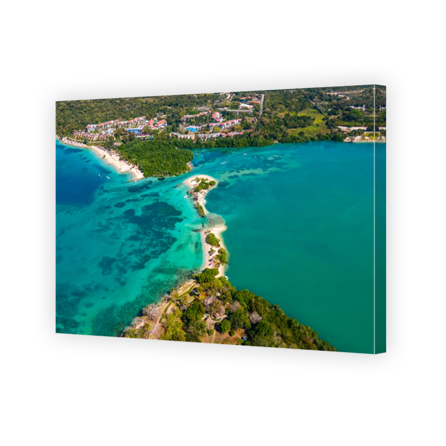 Aerial View of Playa Blanca in Cartagena, Colombia