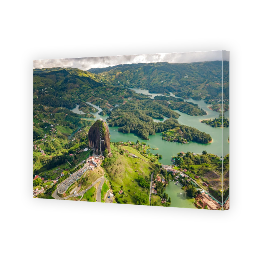 Aerial View of Guatape and Peñol Stone