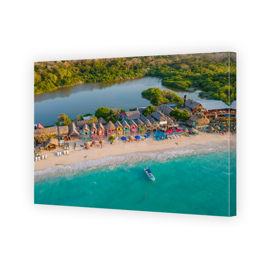 Aerial View of Playa Blanca in Cartagena, Colombia