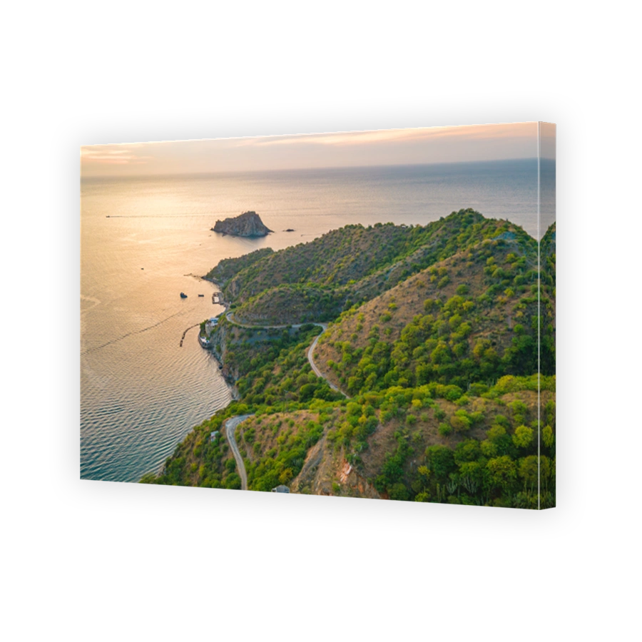Aerial View of Santa Marta Coastline, Colombia