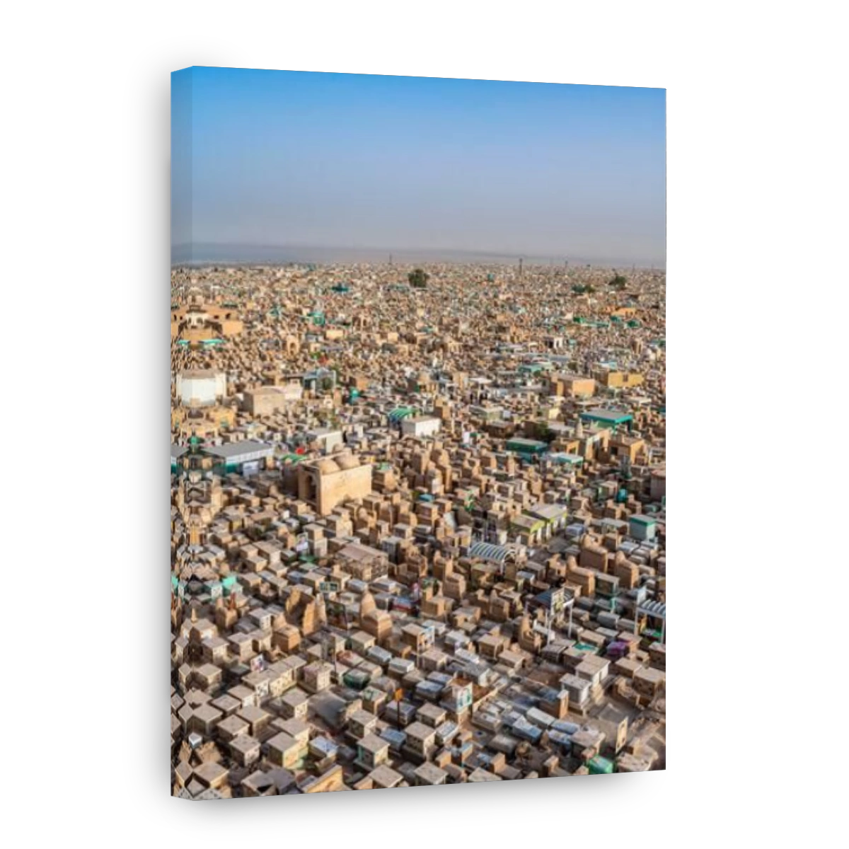 Overlook over Wadi Al-Salam or valley of peace Cemetery, Najaf, Iraq
