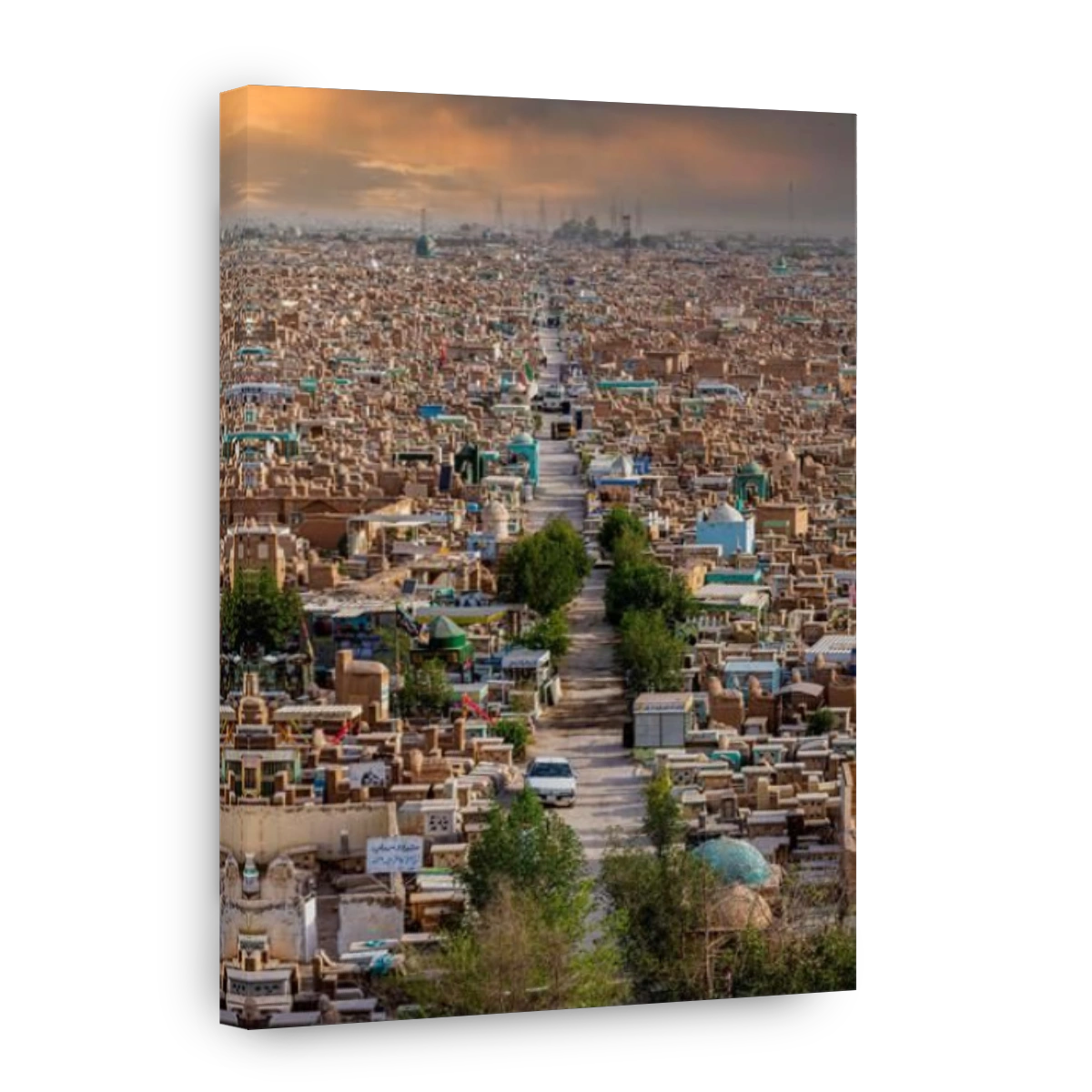 Overlook over Wadi Al-Salam or valley of peace Cemetery, Najaf, Iraq