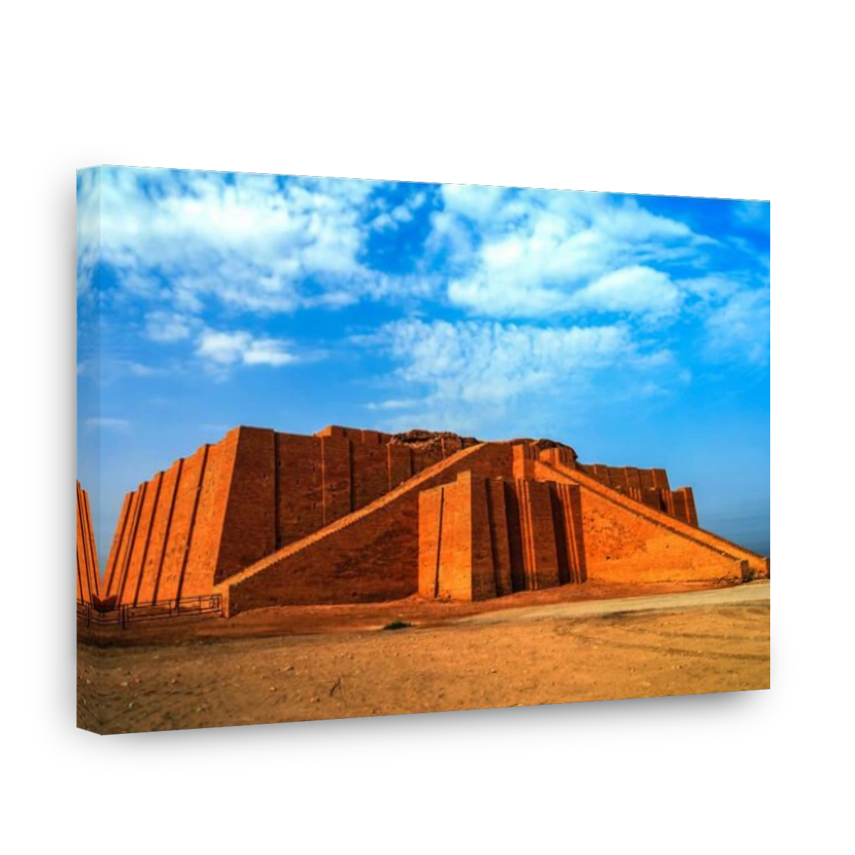 Restored ziggurat in ancient Ur, sumerian temple in Iraq
