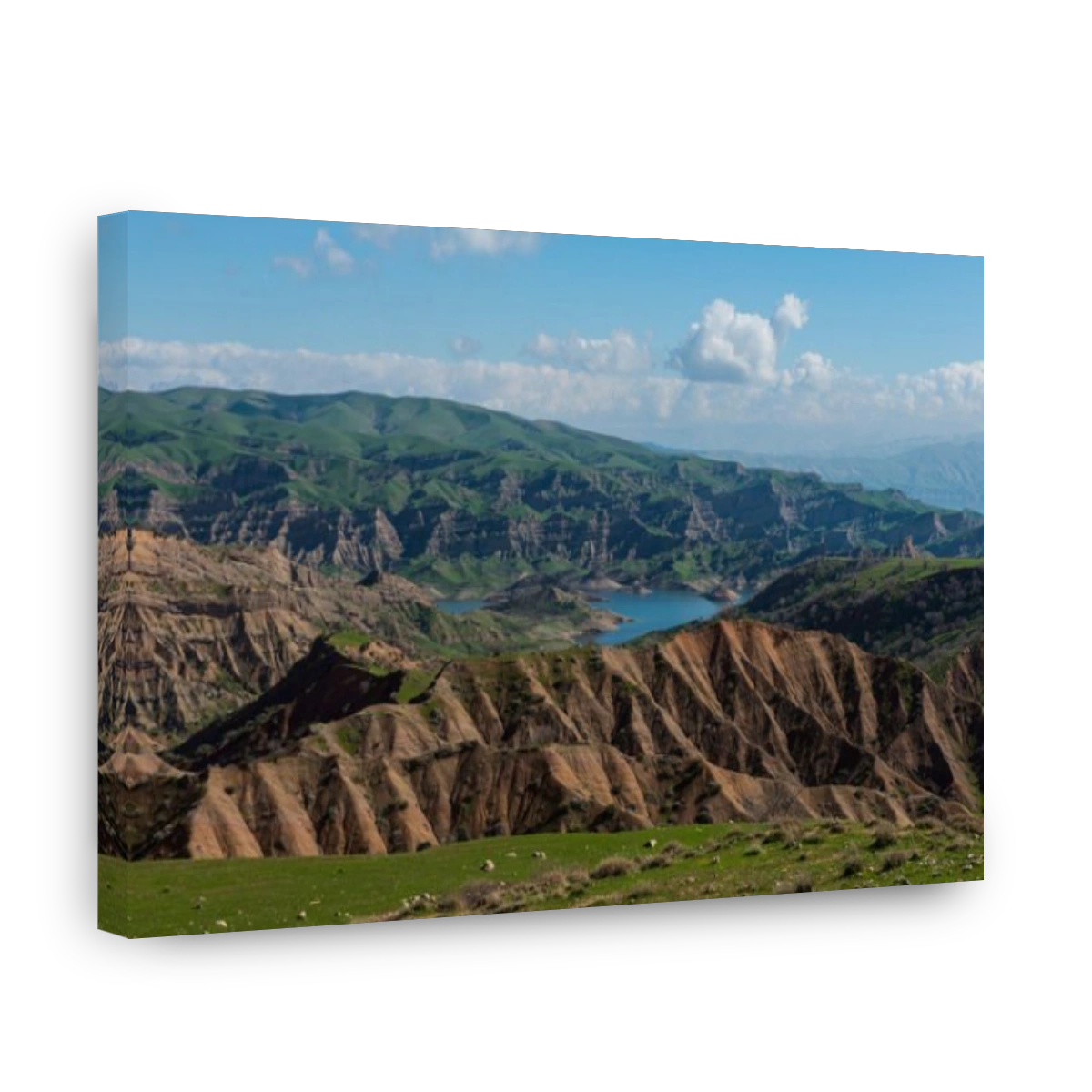 Green scenery around the Darbandikhan artificial lake on the border of Iran, Iraq Kurdistan, Iraq, Middle East