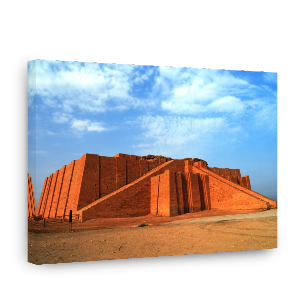Restored ziggurat in ancient Ur, sumerian temple, Iraq
