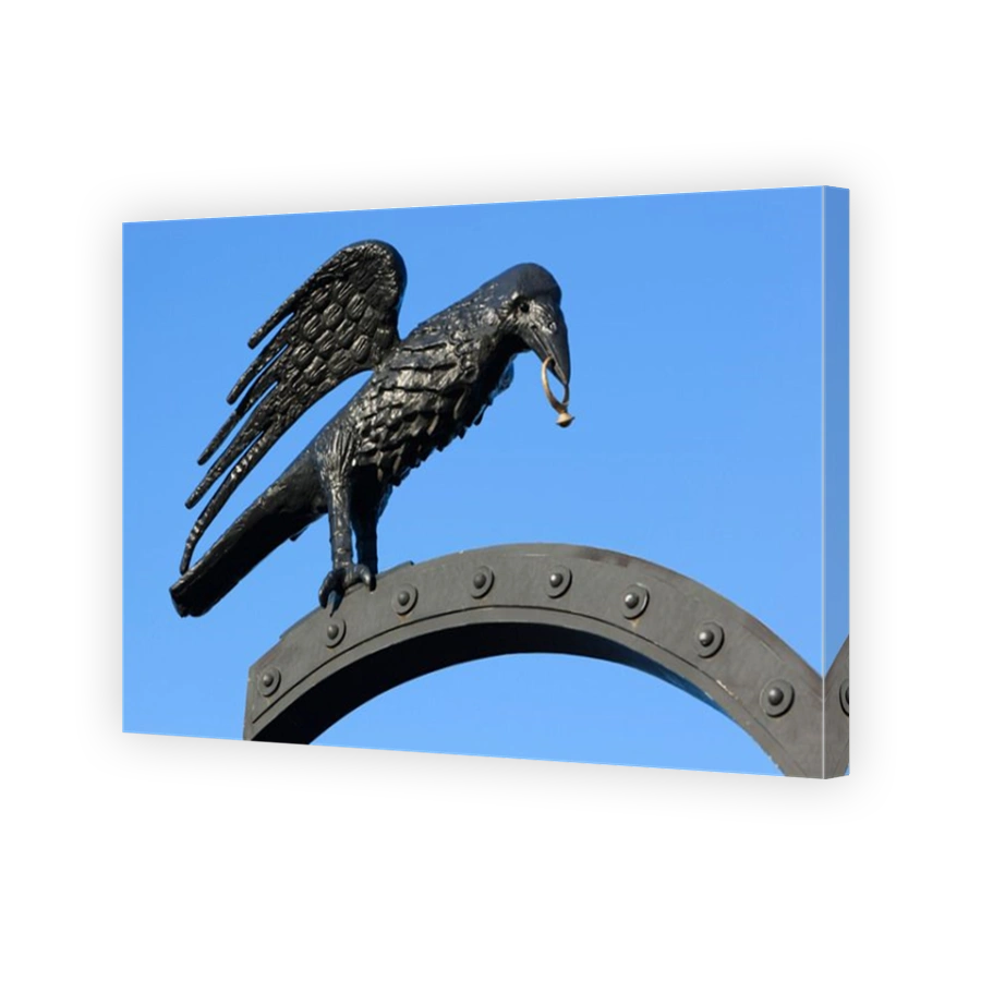 Raven Motif Sculpture at Buda Castle, Budapest