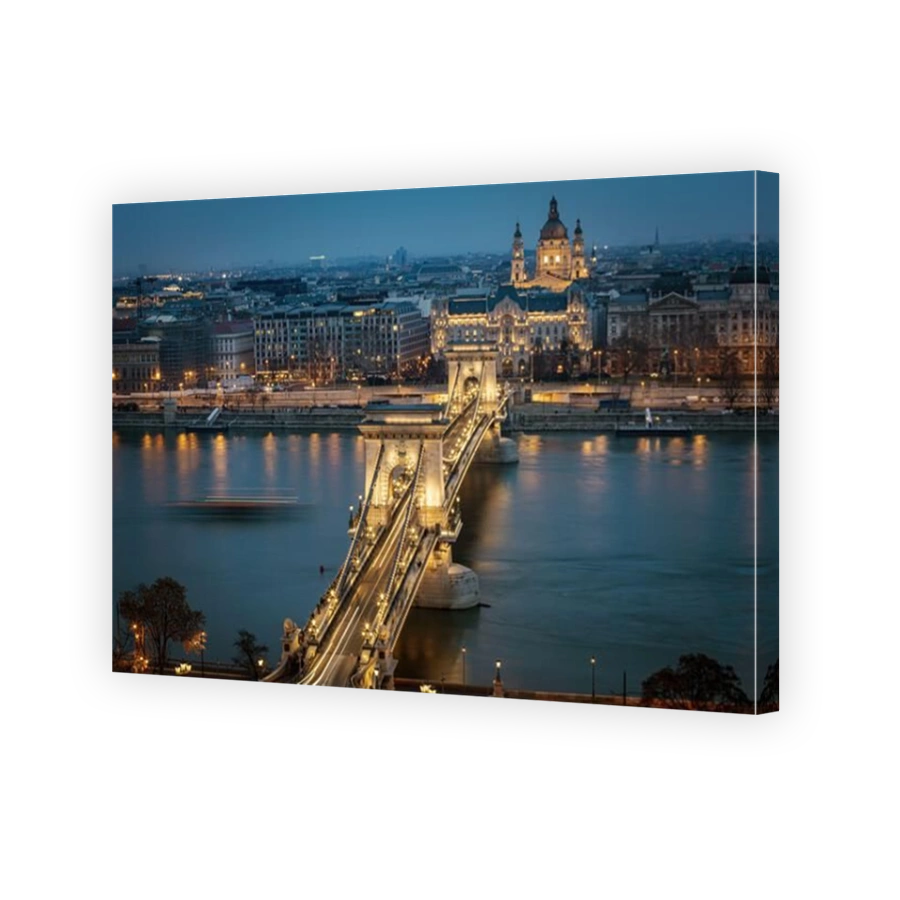 The city of Budapest illuminated at the blue hour. Photo taken on 25th January 2025 in Budapest, Hungary.