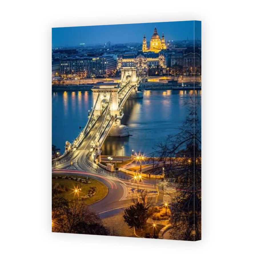 The city of Budapest illuminated at the blue hour. Photo taken on 25th January 2025 in Budapest, Hungary.