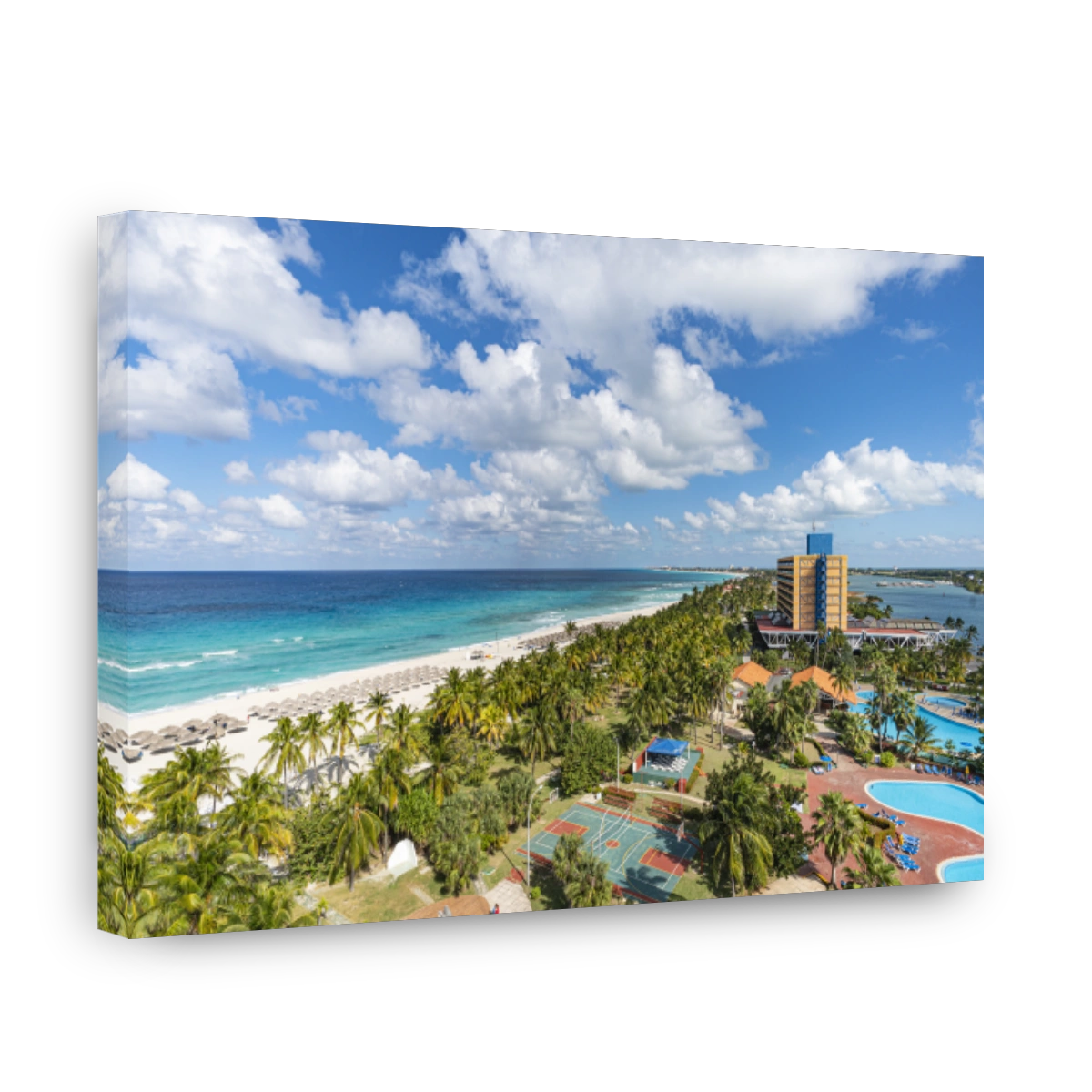Cuba, Varadero tourist resort town. Top view. Panoramic view of the 20 km long beach of resort town of Varadero.