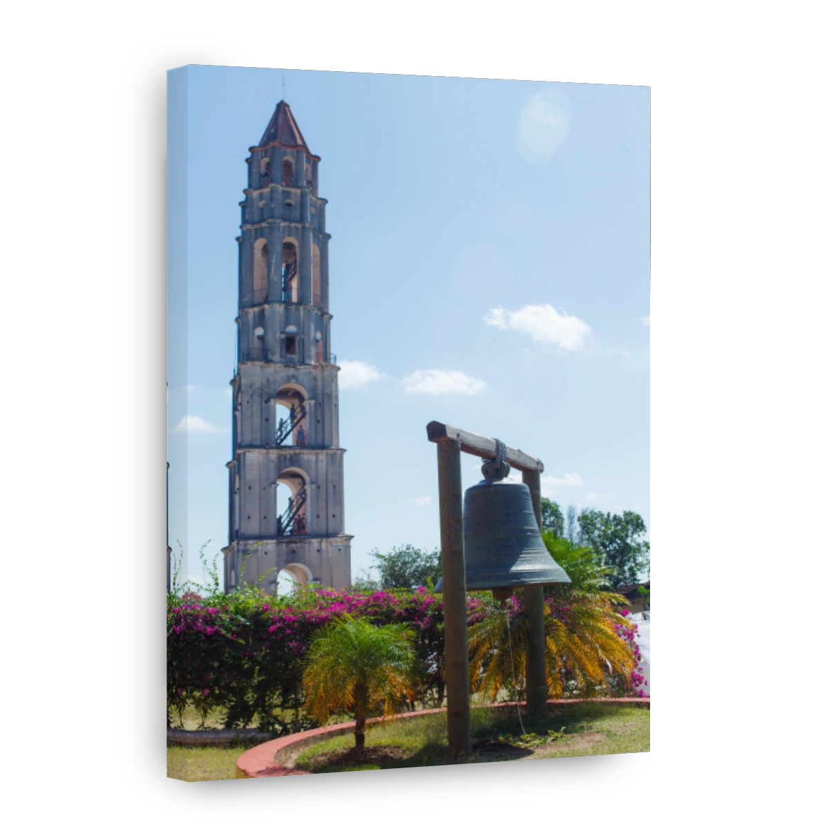 Vertical of Torre de Manaca and a bell in Cuba