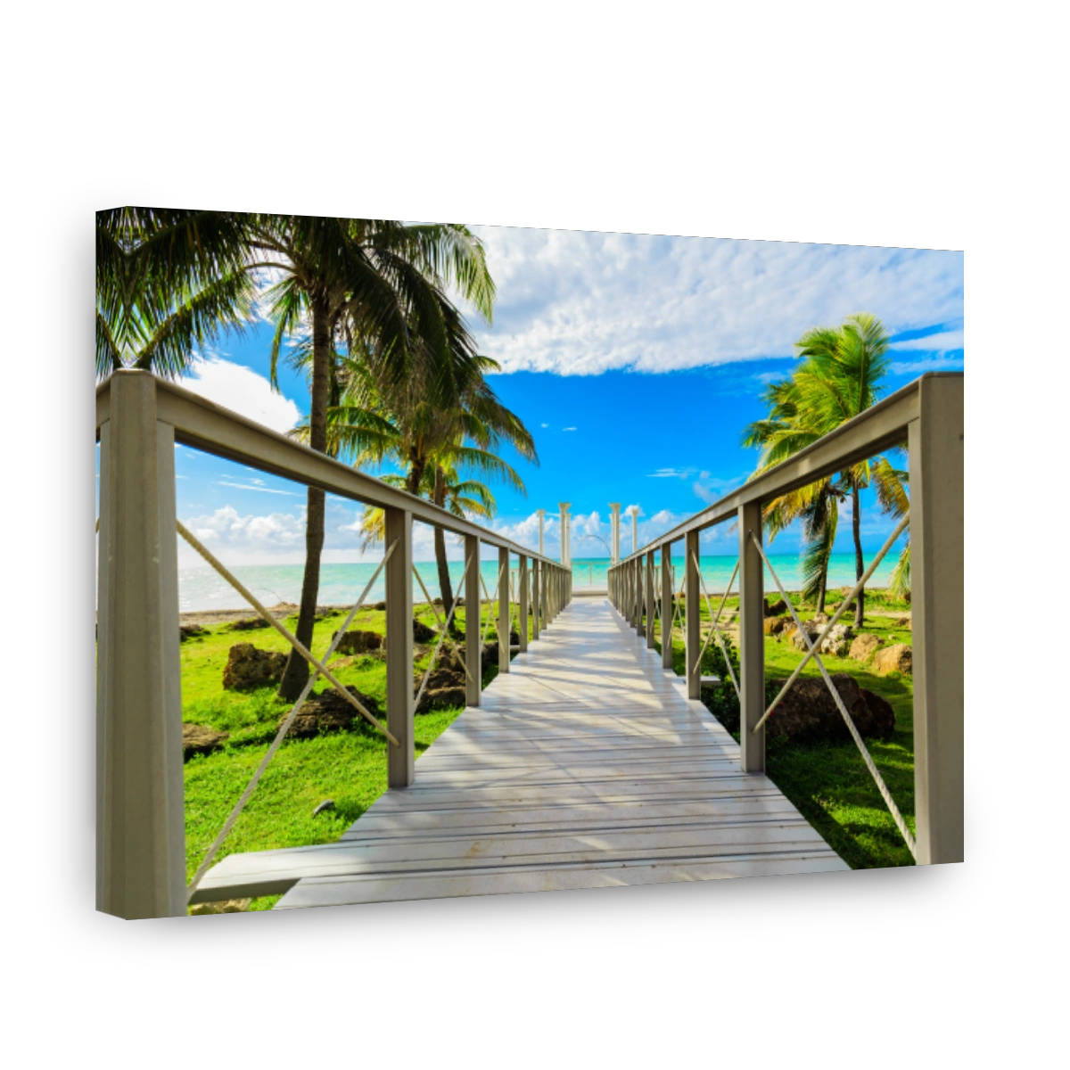 beautiful view on walkway, bridge leading to the tranquil inviting ocean and beach at Cuban Varadero island