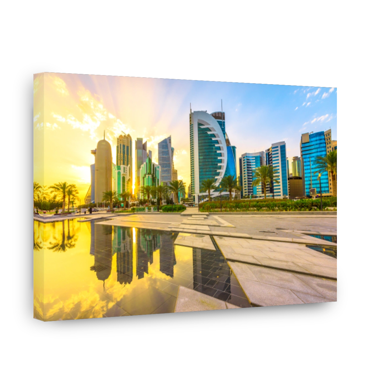 Doha West Bay reflection