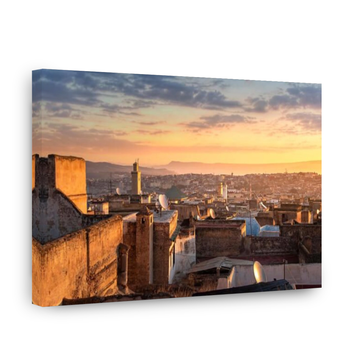 View of the old Medina in Fez ( Fes El Bali ) , Morocco at sunrise. The ancient city and the oldest capital of Morocco. One of the Imperial cities
