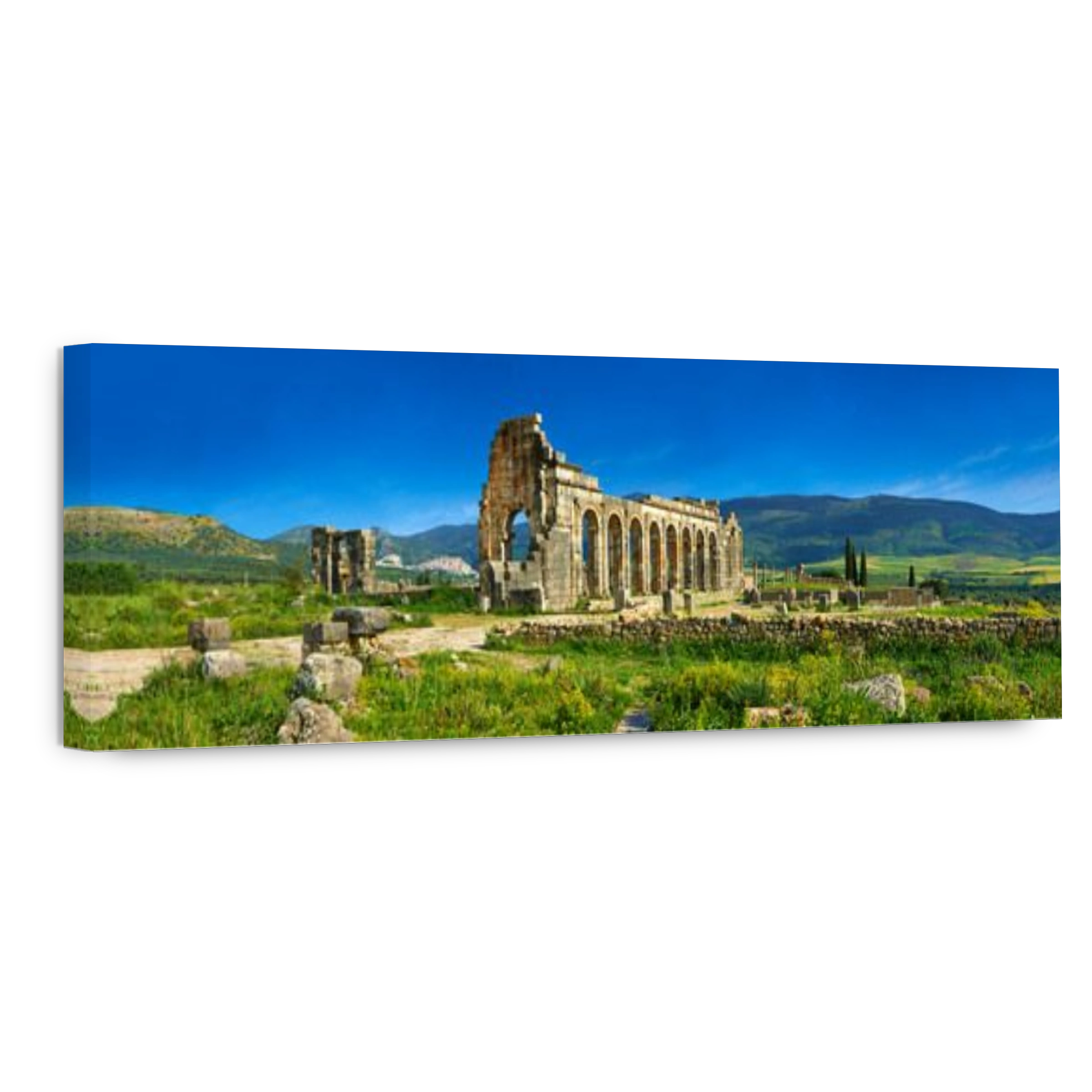 Exterior panorama of the Basilica at Volubilis  Archaeological Site, near Meknes, Morocco